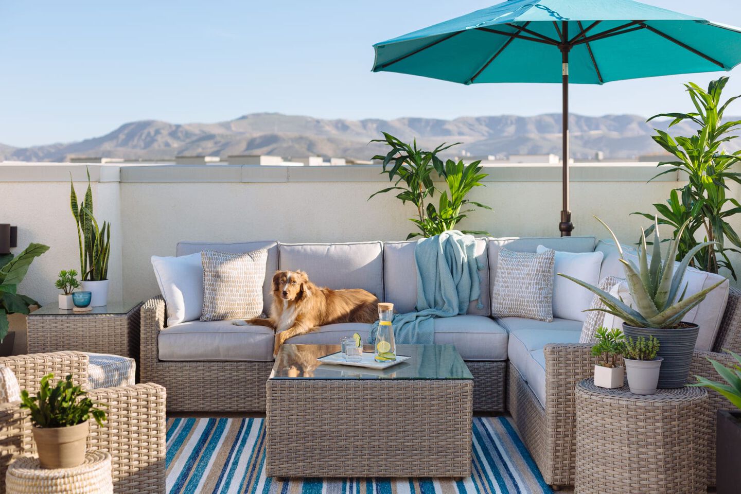Valencia Outdoor Sectional in Transitional Style Patio